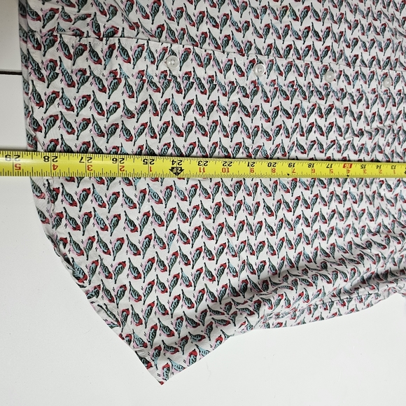 J Crew Flex Washed Slim Shirt Men XL Novelty Bird Print Short Sleeve Button Down - Picture 11 of 12